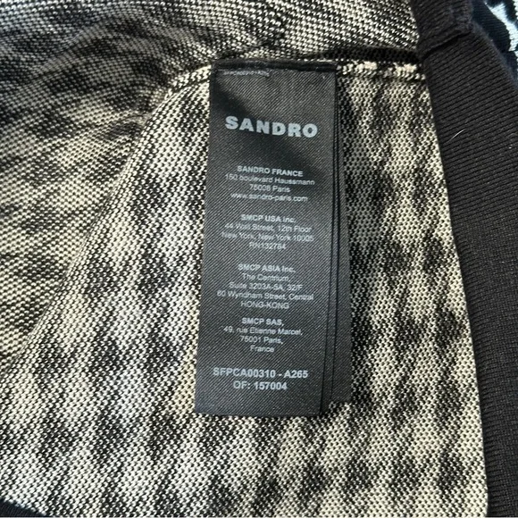 *NWOT Sandro Long houndstooth coatigan in black/ecru